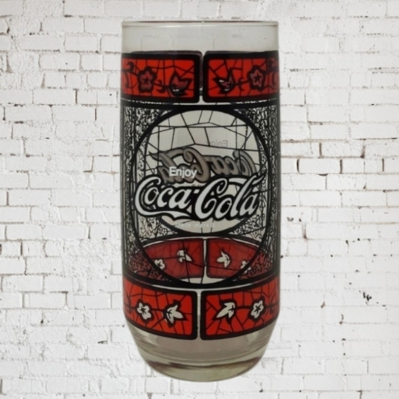 Other - VINTAGE COCA-COLA STAINED GLASS STYLE GLASS